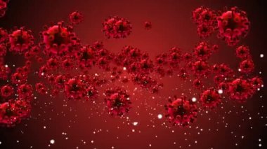 Coronavirus Hücreleri illüstrasyon arka planı. Coronavirus Covid-19 enfekte virüs 2019-ncov pnömoni kanında. Tıbbi Virüs gerçekçi bir model. Coronavirus duvar kağıdı. Mikroorganizmalar, Patojenler bakterisi.