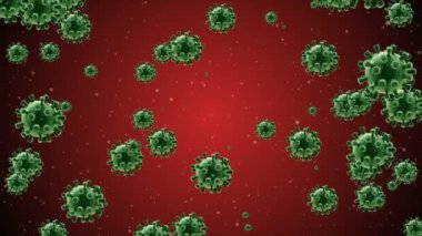 Coronavirus Hücreleri illüstrasyon arka planı. Coronavirus Covid-19 enfekte virüs 2019-ncov pnömoni kanında. Tıbbi Virüs gerçekçi bir model. Coronavirus duvar kağıdı. Mikroorganizmalar, Patojenler bakterisi.