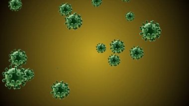 Coronavirus Hücreleri illüstrasyon arka planı. Coronavirus Covid-19 enfekte virüs 2019-ncov pnömoni kanında. Tıbbi Virüs gerçekçi bir model. Coronavirus duvar kağıdı. Mikroorganizmalar, Patojenler bakterisi.