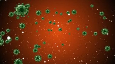 Coronavirus Hücreleri illüstrasyon arka planı. Coronavirus Covid-19 enfekte virüs 2019-ncov pnömoni kanında. Tıbbi Virüs gerçekçi bir model. Coronavirus duvar kağıdı. Mikroorganizmalar, Patojenler bakterisi.