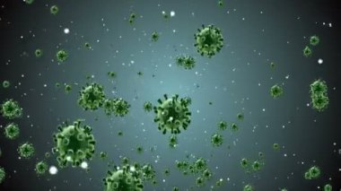 Coronavirus Hücreleri illüstrasyon arka planı. Coronavirus Covid-19 enfekte virüs 2019-ncov pnömoni kanında. Tıbbi Virüs gerçekçi bir model. Coronavirus duvar kağıdı. Mikroorganizmalar, Patojenler bakterisi.