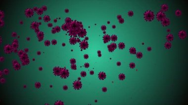 Coronavirus Hücreleri illüstrasyon arka planı. Coronavirus Covid-19 enfekte virüs 2019-ncov pnömoni kanında. Tıbbi Virüs gerçekçi bir model. Coronavirus duvar kağıdı. Mikroorganizmalar, Patojenler bakterisi.