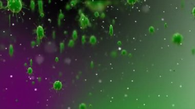 Coronavirus Hücreleri illüstrasyon arka planı. Coronavirus Covid-19 enfekte virüs 2019-ncov pnömoni kanında. Tıbbi Virüs gerçekçi bir model. Coronavirus duvar kağıdı. Mikroorganizmalar, Patojenler bakterisi.