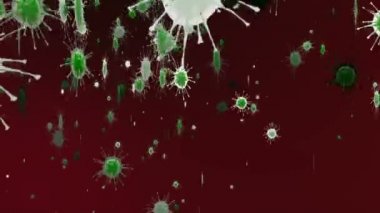 Coronavirus Hücreleri illüstrasyon arka planı. Coronavirus Covid-19 enfekte virüs 2019-ncov pnömoni kanında. Tıbbi Virüs gerçekçi bir model. Coronavirus duvar kağıdı. Mikroorganizmalar, Patojenler bakterisi.