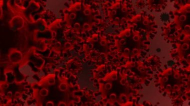 Coronavirus Hücreleri illüstrasyon arka planı. Coronavirus Covid-19 enfekte virüs 2019-ncov pnömoni kanında. Tıbbi Virüs gerçekçi bir model. Coronavirus duvar kağıdı. Mikroorganizmalar, Patojenler bakterisi.
