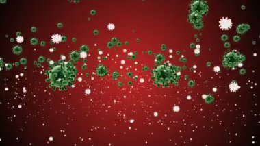 Coronavirus Hücreleri illüstrasyon arka planı. Coronavirus Covid-19 enfekte virüs 2019-ncov pnömoni kanında. Tıbbi Virüs gerçekçi bir model. Coronavirus duvar kağıdı. Mikroorganizmalar, Patojenler bakterisi.