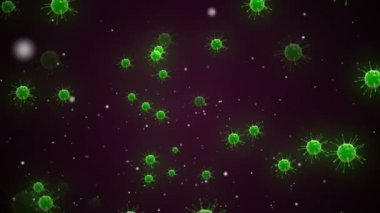 Coronavirus Hücreleri illüstrasyon arka planı. Coronavirus Covid-19 enfekte virüs 2019-ncov pnömoni kanında. Tıbbi Virüs gerçekçi bir model. Coronavirus duvar kağıdı. Mikroorganizmalar, Patojenler bakterisi.