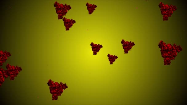 Coronavirus Covid-19 Virus infecté 2019-ncov pneumonie dans le sang. Modèle réaliste de virus médical. Animation du coronavirus. Microorganismes, bactéries pathogènes. Particules .