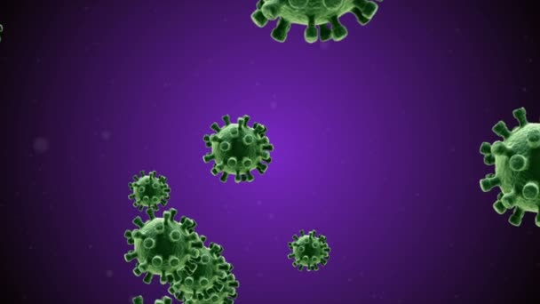 Coronavirus Covid 19感染病毒2019 Ncov肺炎 医学病毒现实模型 Coronavirus动画 微生物 病原体细菌 粒子数 — 图库视频影像