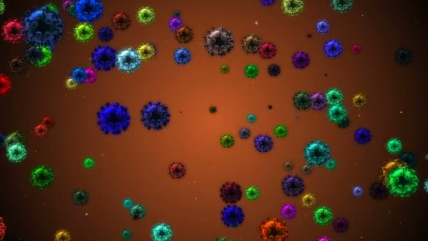 Células Coronavírus Ilustração Pano Fundo Coronavirus Covid Infectado Vírus 2019 — Vídeo de Stock