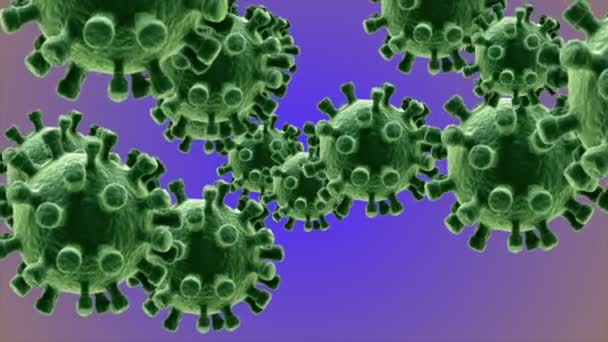 Coronavirus Κύτταρα Εικονογράφηση Φόντο Ιός Του Coronavirus Covid Μολυσμένος Ιός — Αρχείο Βίντεο
