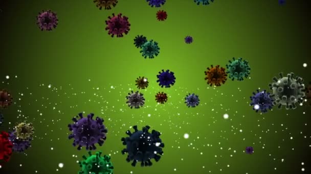 Coronavirus Sejtek Illusztráció Háttér Coronavirus Covid Fertőzött Vírus 2019 Ncov — Stock videók