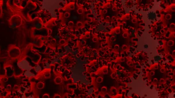 Fondo Ilustración Células Coronavirus Coronavirus Covid Infected Virus 2019 Ncov — Vídeo de stock