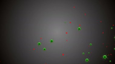 Coronavirus Hücreleri illüstrasyon arka planı. Coronavirus Covid-19 enfekte virüs 2019-ncov pnömoni kanında. Tıbbi Virüs gerçekçi bir model. Coronavirus duvar kağıdı. Mikroorganizmalar, Patojenler bakterisi.