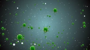 Coronavirus Hücreleri illüstrasyon arka planı. Coronavirus Covid-19 enfekte virüs 2019-ncov pnömoni kanında. Tıbbi Virüs gerçekçi bir model. Coronavirus duvar kağıdı. Mikroorganizmalar, Patojenler bakterisi.