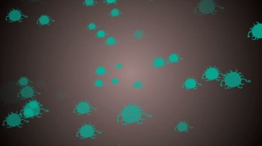 Coronavirus Hücreleri illüstrasyon arka planı. Coronavirus Covid-19 enfekte virüs 2019-ncov pnömoni kanında. Tıbbi Virüs gerçekçi bir model. Coronavirus duvar kağıdı. Mikroorganizmalar, Patojenler bakterisi.