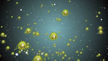 Coronavirus Hücreleri illüstrasyon arka planı. Coronavirus Covid-19 enfekte virüs 2019-ncov pnömoni kanında. Tıbbi Virüs gerçekçi bir model. Coronavirus duvar kağıdı. Mikroorganizmalar, Patojenler bakterisi.