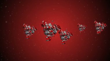Coronavirus Hücreleri illüstrasyon arka planı. Coronavirus Covid-19 enfekte virüs 2019-ncov pnömoni kanında. Tıbbi Virüs gerçekçi bir model. Coronavirus duvar kağıdı. Mikroorganizmalar, Patojenler bakterisi.
