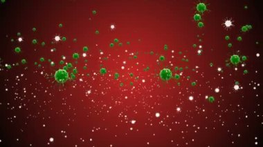 Coronavirus Hücreleri illüstrasyon arka planı. Coronavirus Covid-19 enfekte virüs 2019-ncov pnömoni kanında. Tıbbi Virüs gerçekçi bir model. Coronavirus duvar kağıdı. Mikroorganizmalar, Patojenler bakterisi.