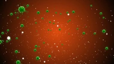 Coronavirus Hücreleri illüstrasyon arka planı. Coronavirus Covid-19 enfekte virüs 2019-ncov pnömoni kanında. Tıbbi Virüs gerçekçi bir model. Coronavirus duvar kağıdı. Mikroorganizmalar, Patojenler bakterisi.