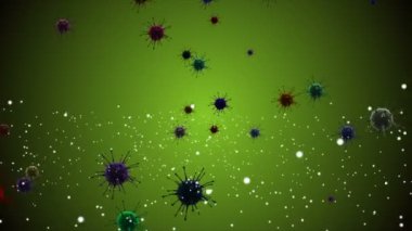 Coronavirus Hücreleri illüstrasyon arka planı. Coronavirus Covid-19 enfekte virüs 2019-ncov pnömoni kanında. Tıbbi Virüs gerçekçi bir model. Coronavirus duvar kağıdı. Mikroorganizmalar, Patojenler bakterisi.
