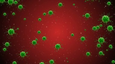 Coronavirus Hücreleri illüstrasyon arka planı. Coronavirus Covid-19 enfekte virüs 2019-ncov pnömoni kanında. Tıbbi Virüs gerçekçi bir model. Coronavirus duvar kağıdı. Mikroorganizmalar, Patojenler bakterisi.