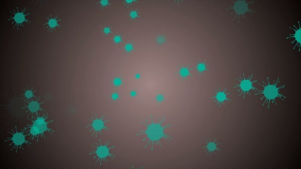 Células Coronavírus Ilustração Pano Fundo Coronavirus Covid Infectado Vírus 2019 — Vídeo de Stock