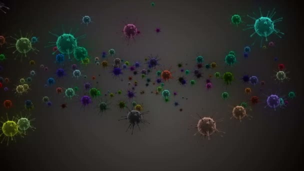 Fondo Ilustración Células Coronavirus Coronavirus Covid Infected Virus 2019 Ncov — Vídeo de stock