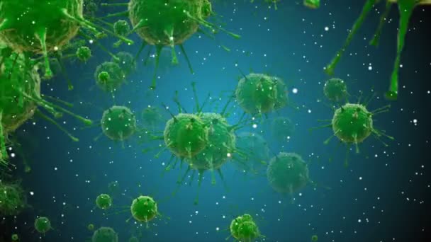 Coronavirus Sejtek Illusztráció Háttér Coronavirus Covid Fertőzött Vírus 2019 Ncov — Stock videók