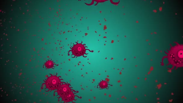 Células Coronavírus Ilustração Pano Fundo Coronavirus Covid Infectado Vírus 2019 — Vídeo de Stock