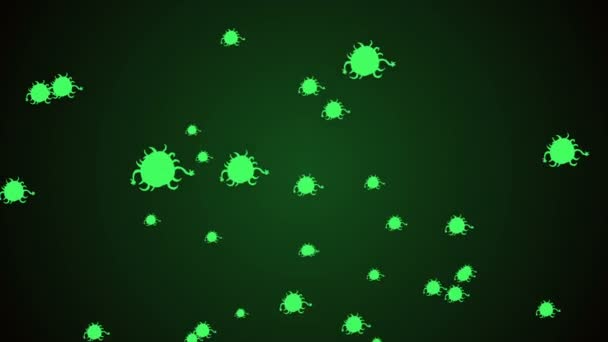 冠状病毒细胞说明背景 Coronavirus Covid 19感染病毒2019 Ncov肺炎 医学病毒现实模型 Coronavirus壁纸 微生物 病原体和细菌 — 图库视频影像