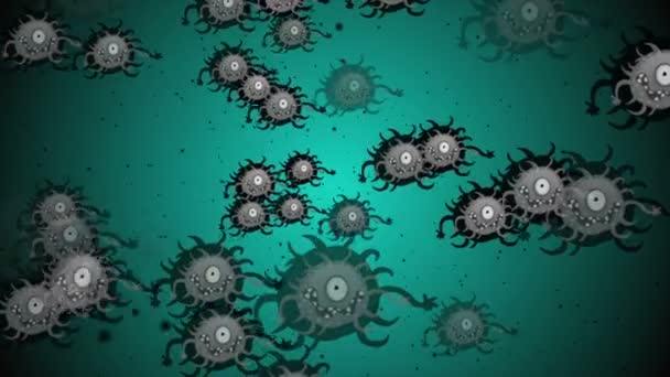 Coronavirus Κύτταρα Εικονογράφηση Φόντο Ιός Του Coronavirus Covid Μολυσμένος Ιός — Αρχείο Βίντεο