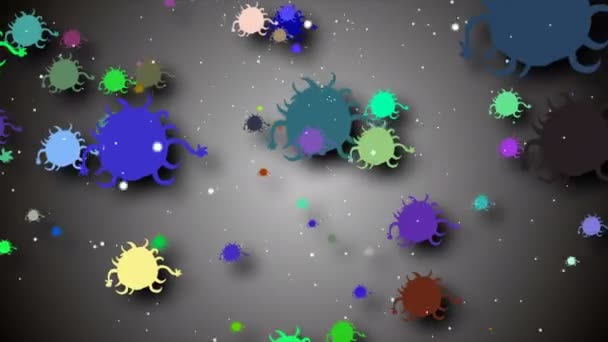 Células Coronavírus Ilustração Pano Fundo Coronavirus Covid Infectado Vírus 2019 — Vídeo de Stock