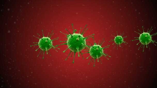 Coronavirus Cellen Illustratie Achtergrond Coronavirus Covid Geïnfecteerd Virus 2019 Ncov — Stockvideo