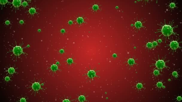 冠状病毒细胞说明背景 Coronavirus Covid 19感染病毒2019 Ncov肺炎 医学病毒现实模型 Coronavirus壁纸 微生物 病原体和细菌 — 图库视频影像