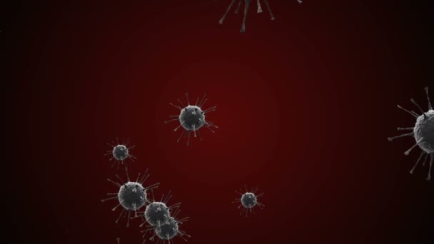 Ilustracja Ilustracji Komórek Koronawirusowych Coronavirus Covid Zakażony Wirus 2019 Ncov — Wideo stockowe