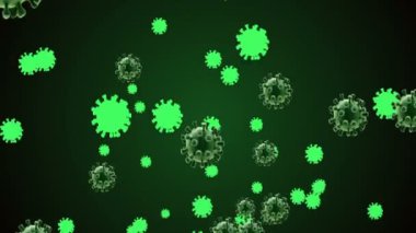 Coronavirus Hücreleri illüstrasyon arka planı. Coronavirus Covid-19 enfekte virüs 2019-ncov pnömoni kanında. Tıbbi Virüs gerçekçi bir model. Coronavirus duvar kağıdı. Mikroorganizmalar, Patojenler bakterisi.