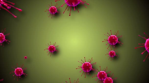 Células Coronavírus Ilustração Pano Fundo Coronavirus Covid Infectado Vírus 2019 — Vídeo de Stock