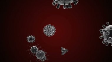 Coronavirus Hücreleri illüstrasyon arka planı. Coronavirus Covid-19 enfekte virüs 2019-ncov pnömoni kanında. Tıbbi Virüs gerçekçi bir model. Coronavirus duvar kağıdı. Mikroorganizmalar, Patojenler bakterisi.