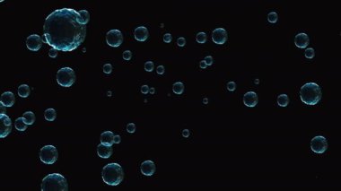 Coronavirus, Covid-19 Aşıları. Coronavirus aşısı arka plan görüntüleri. Dezenfekte köpükleri jel. Kovid 19 aşı haplarından oluşan yüzen hücreler insan organizmasında. Siyah arkaplanda Coronavirus hücresi.