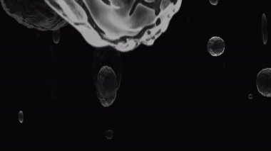 Coronavirus, Covid-19 Aşıları. Coronavirus aşısı arka plan görüntüleri. Dezenfekte köpükleri jel. Kovid 19 aşı haplarından oluşan yüzen hücreler insan organizmasında. Siyah arkaplanda Coronavirus hücresi.