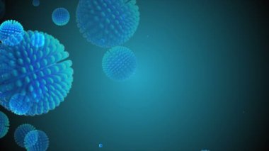 Coronavirus Covid-19 enfekte virüs 2019-ncov pnömoni kanında. Tıbbi Virüs gerçekçi bir model. Coronavirus animasyonu. Mikroorganizmalar, Patojen bakterileri. Parçacıklar. Hücrelerin grip virüsü modelleri.