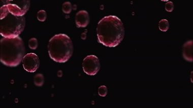 Coronavirus, Covid-19 Aşıları. Coronavirus aşısı arka plan görüntüleri. Dezenfekte köpükleri jel. Kovid 19 aşı haplarından oluşan yüzen hücreler insan organizmasında. Siyah arkaplanda Coronavirus hücresi.