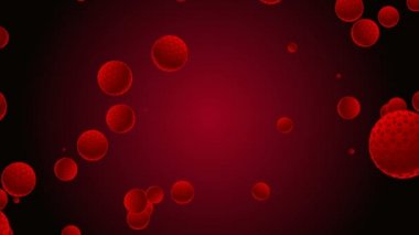 Coronavirus Covid-19 enfekte virüs 2019-ncov pnömoni kanında. Tıbbi Virüs gerçekçi bir model. Coronavirus animasyonu. Mikroorganizmalar, Patojen bakterileri. Parçacıklar. Hücrelerin grip virüsü modelleri.