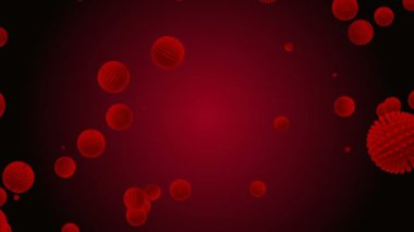 Coronavirus Covid-19 enfekte virüs 2019-ncov pnömoni kanında. Tıbbi Virüs gerçekçi bir model. Coronavirus animasyonu. Mikroorganizmalar, Patojen bakterileri. Parçacıklar. Hücrelerin grip virüsü modelleri.