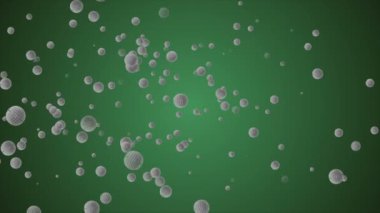 Coronavirus Covid-19 enfekte virüs 2019-ncov pnömoni kanında. Tıbbi Virüs gerçekçi bir model. Coronavirus animasyonu. Mikroorganizmalar, Patojen bakterileri. Parçacıklar. Hücrelerin grip virüsü modelleri.