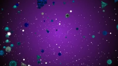 Tıbbi illüstrasyon 2d, hücrelerin 3 boyutlu animasyon arka planı, dünyadaki bakteri virüsleri. İnsan riski virüsü. Coronavirus. Mikroskobik görüntü. Makro hücre modelleri yüzüyor. Coronavirus evli gülümsüyor emoji karakterleri bakteriler animasyon arka planı.