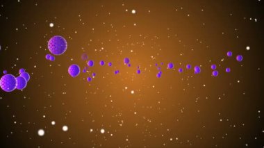 Coronavirus Covid-19 enfekte virüs 2019-ncov pnömoni kanında. Tıbbi Virüs gerçekçi bir model. Coronavirus animasyonu. Mikroorganizmalar, Patojen bakterileri. Parçacıklar. Hücrelerin grip virüsü modelleri.