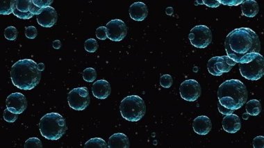 Coronavirus, Covid-19 Aşıları. Coronavirus aşısı arka plan görüntüleri. Dezenfekte köpükleri jel. Kovid 19 aşı haplarından oluşan yüzen hücreler insan organizmasında. Siyah arkaplanda Coronavirus hücresi.