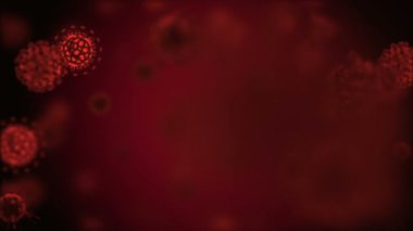 Coronavirus Hücreleri illüstrasyon arka planı. Coronavirus Covid-19 enfekte virüs 2019-ncov pnömoni kanında. Tıbbi Virüs gerçekçi bir model. Coronavirus duvar kağıdı. Mikroorganizmalar, Patojenler bakterisi.